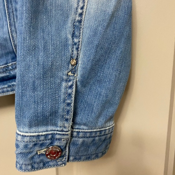 White House Black Market Jean jacket with crystal stud detail - Picture 2 of 3
